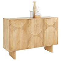 Široká komoda Curve, mangové dřevo, š: 150cm - barvy dubu, Moderní, dřevo (150/100/45cm) - Zandiara