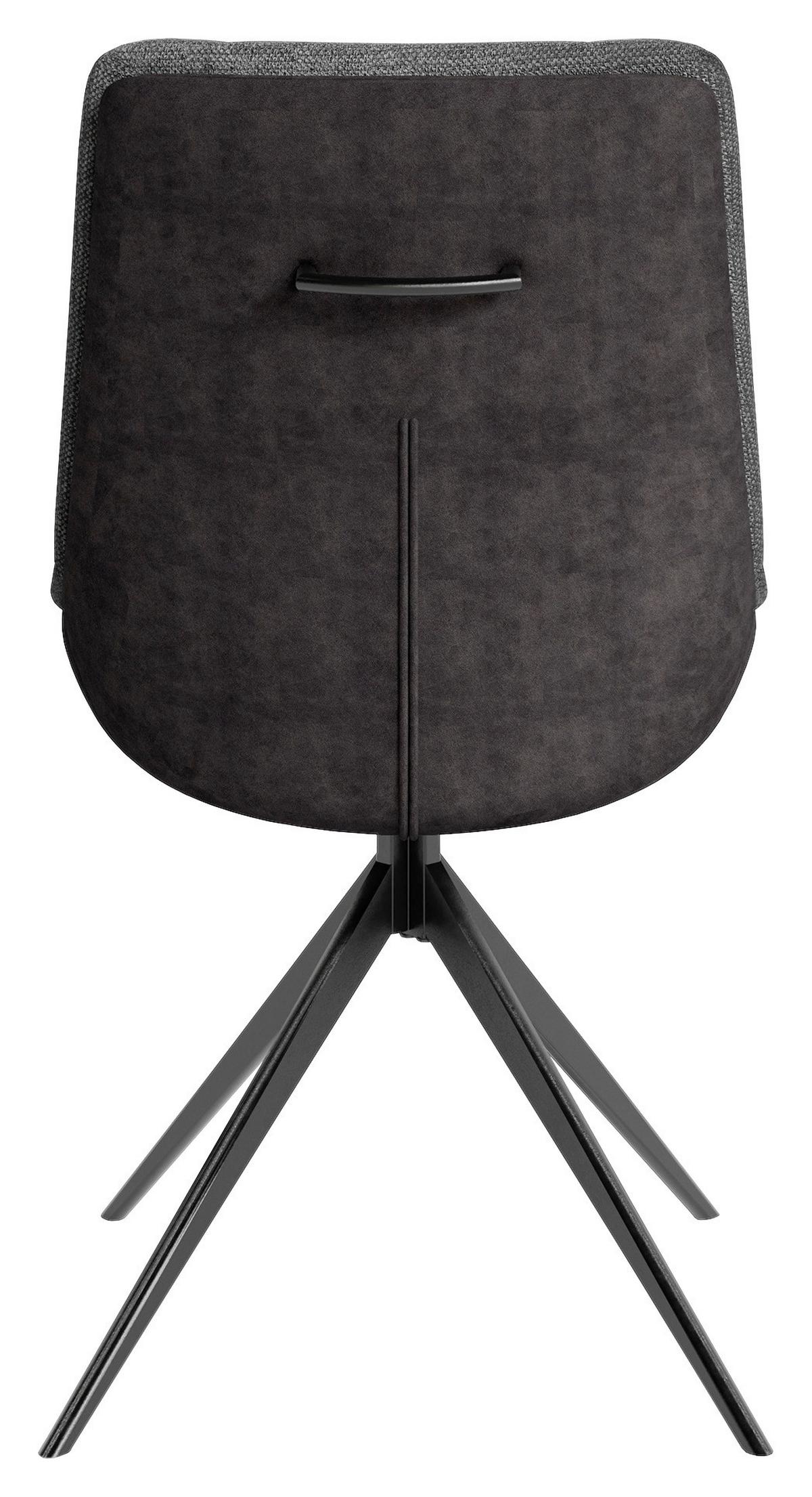 Stuhl-set Phoenix - Dunkelgrau/Schwarz, MODERN, Textil/Metall (50/88/62cm) - MID.YOU