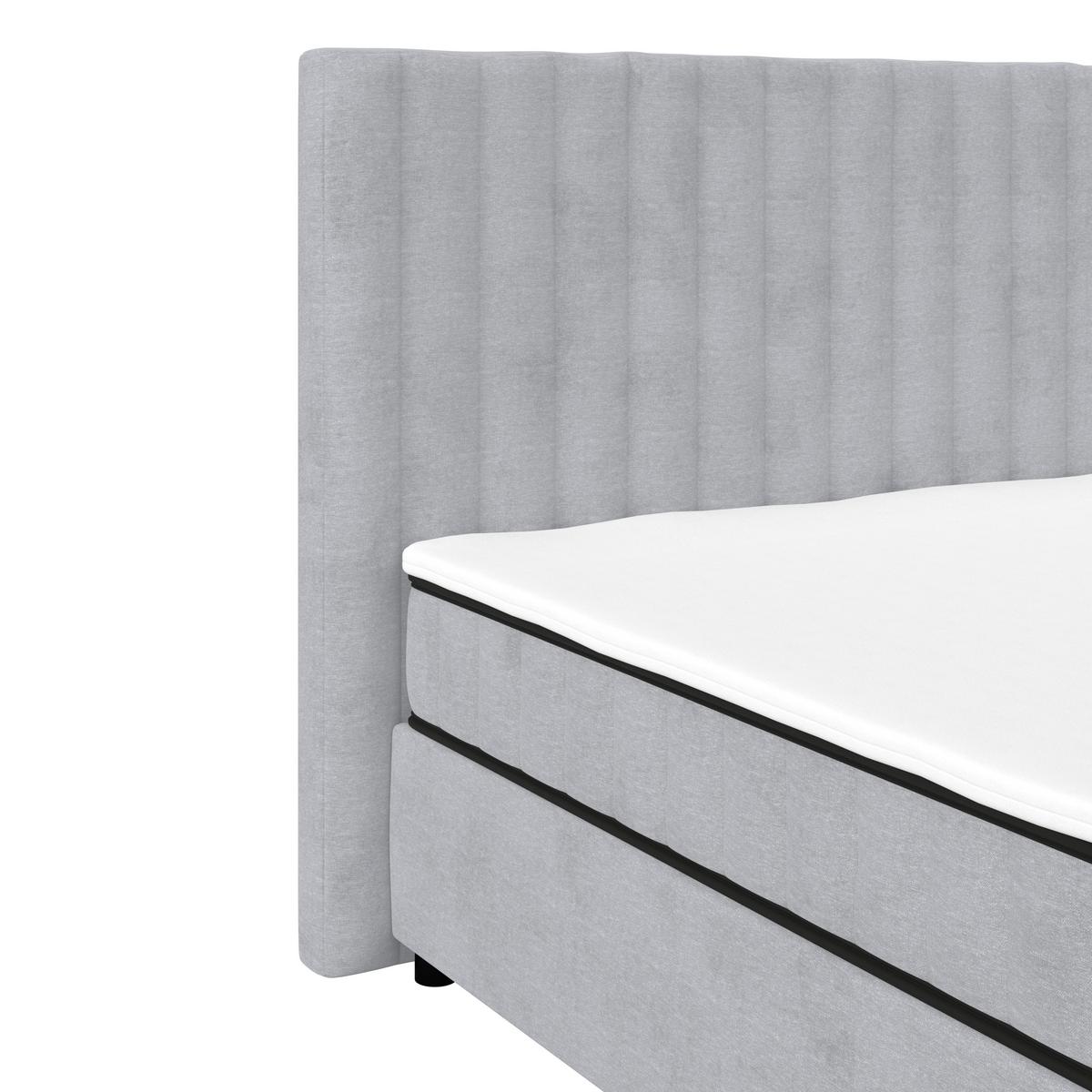 Boxbett Maya inkl. Bettkasten Grau 180x220 cm - Schwarz/Grau, MODERN, Holz/Holzwerkstoff (180/220cm)