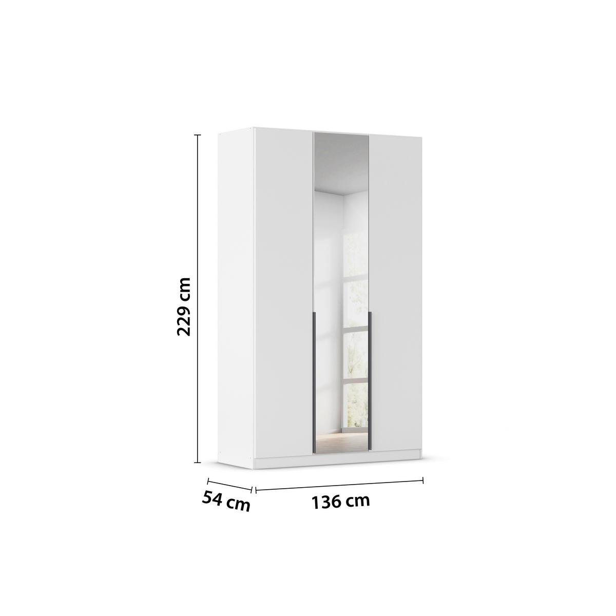 Drehtürenschrank Alabama Weiß B: 136 Cm - Weiß, MODERN, Holzwerkstoff (136/229/54cm) - Rauch Möbel