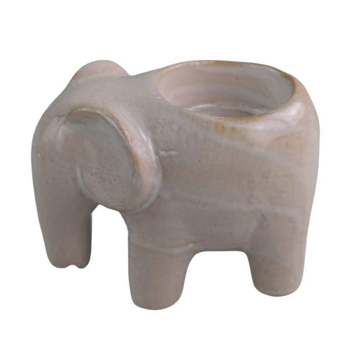 Teelichthalter Ellie - Small - Braun/Weiß, LIFESTYLE, Keramik (10,2/6,9/8cm) - Luca Bessoni