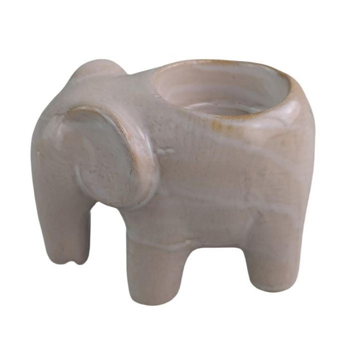 Teelichthalter Ellie - Small - Braun/Weiß, LIFESTYLE, Keramik (10,2/6,9/8cm) - Luca Bessoni