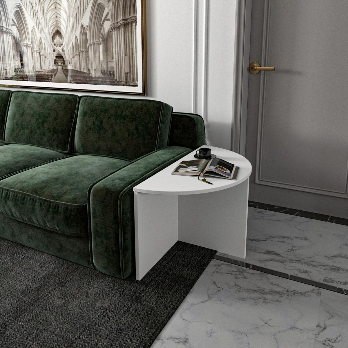 Couchtischset Dolunay Weiß 2-Teilig - Weiß, Design, Holzwerkstoff - Livetastic