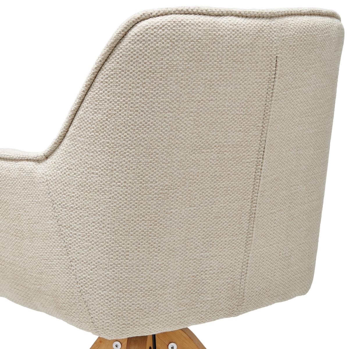 Armlehnstuhl Kerry Beige gepolstert - Eichefarben/Beige, LIFESTYLE, Holz/Textil (61/85/63cm) - Livetastic