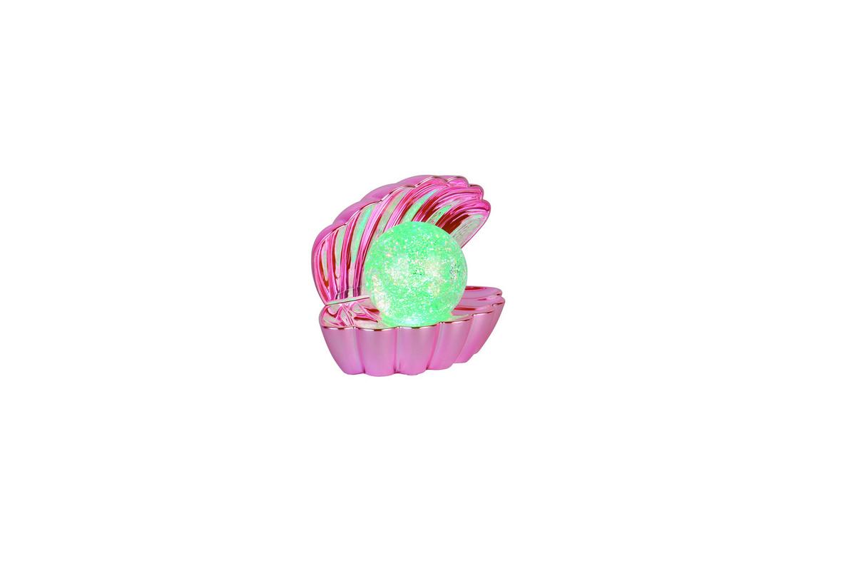 LED-TISCHLEUCHTE Glitzerkugel, pink, 0,80W - Pink/Transparent, Trend, Kunststoff (17.5/12,5/14,5cm)
