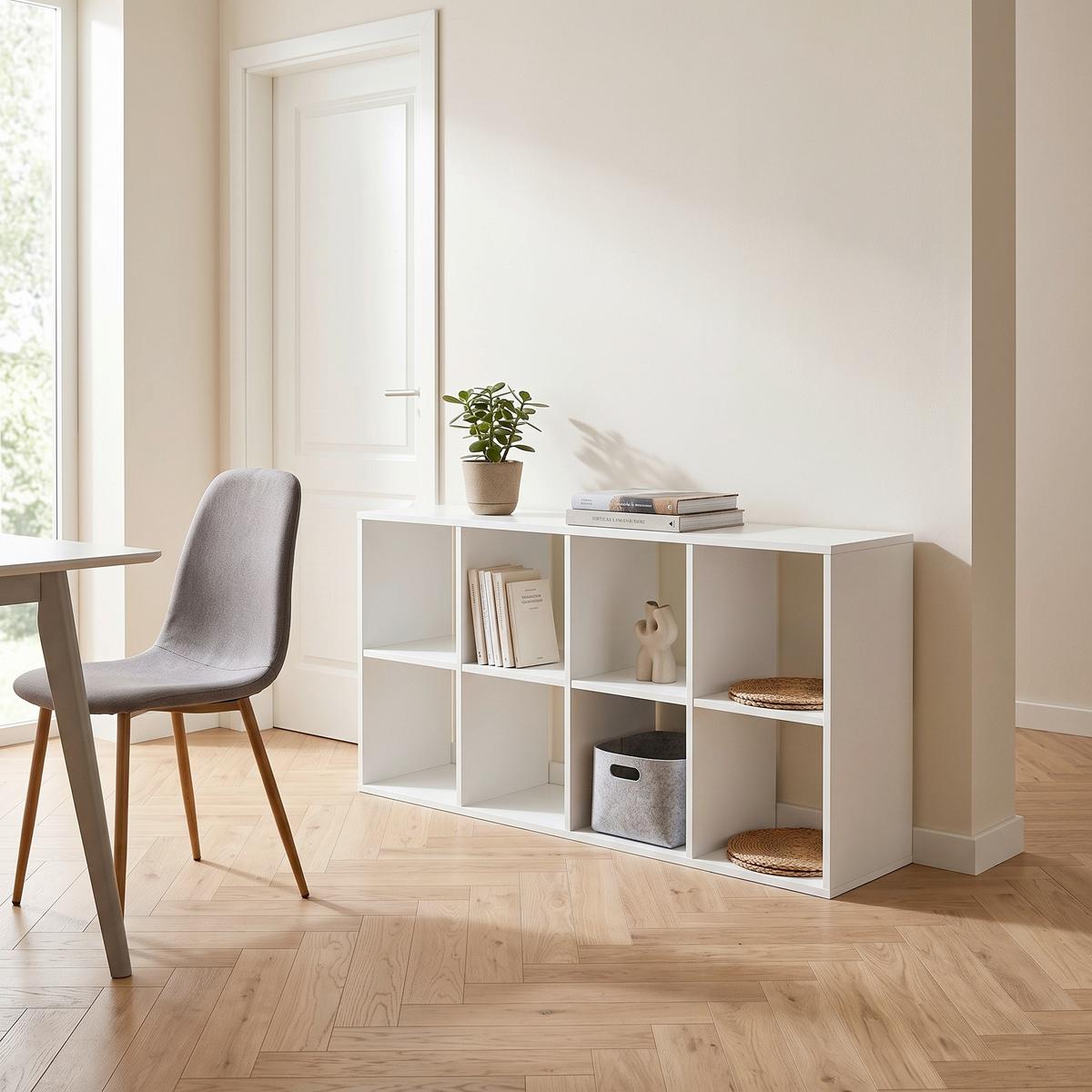 Regal Pisa B: 110 cm, Weiß - Weiß, Basics, Holzwerkstoff (110/56/33cm) - MID.YOU