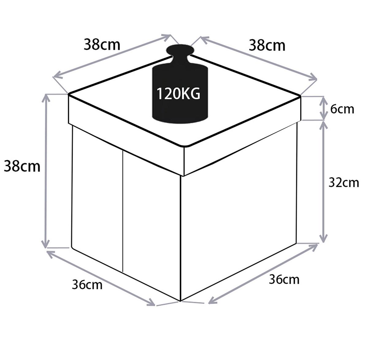 Sitzbox Boxas Hellgrau B: 38 cm - Hellgrau, Basics, Holzwerkstoff/Kunststoff (38/38/38cm) - MID.YOU