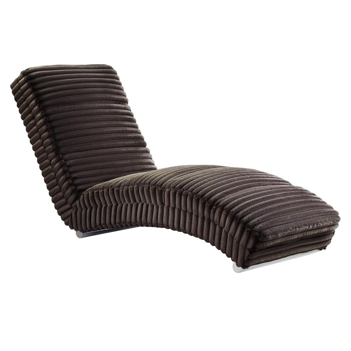 Relaxliege Chaiselongue, Schwarz B: 170cm - Chromfarben/Schwarz, MODERN, Textil (170/82/60cm) - Livetastic