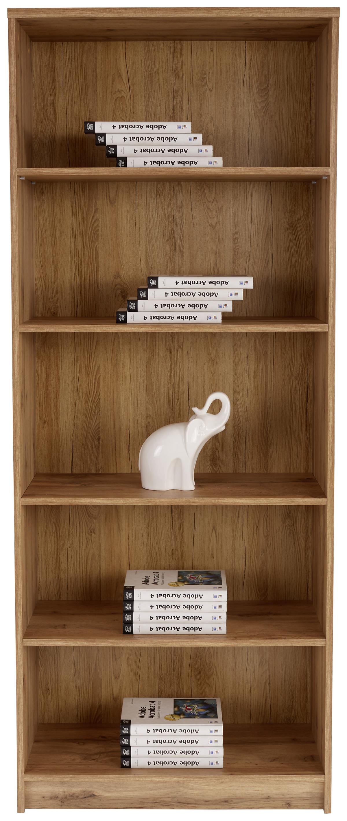 Regal 4-You New B 74 cm, Eiche Dekor - Eichefarben/Schwarz, MODERN, Holzwerkstoff (74/189,5/34,6cm)