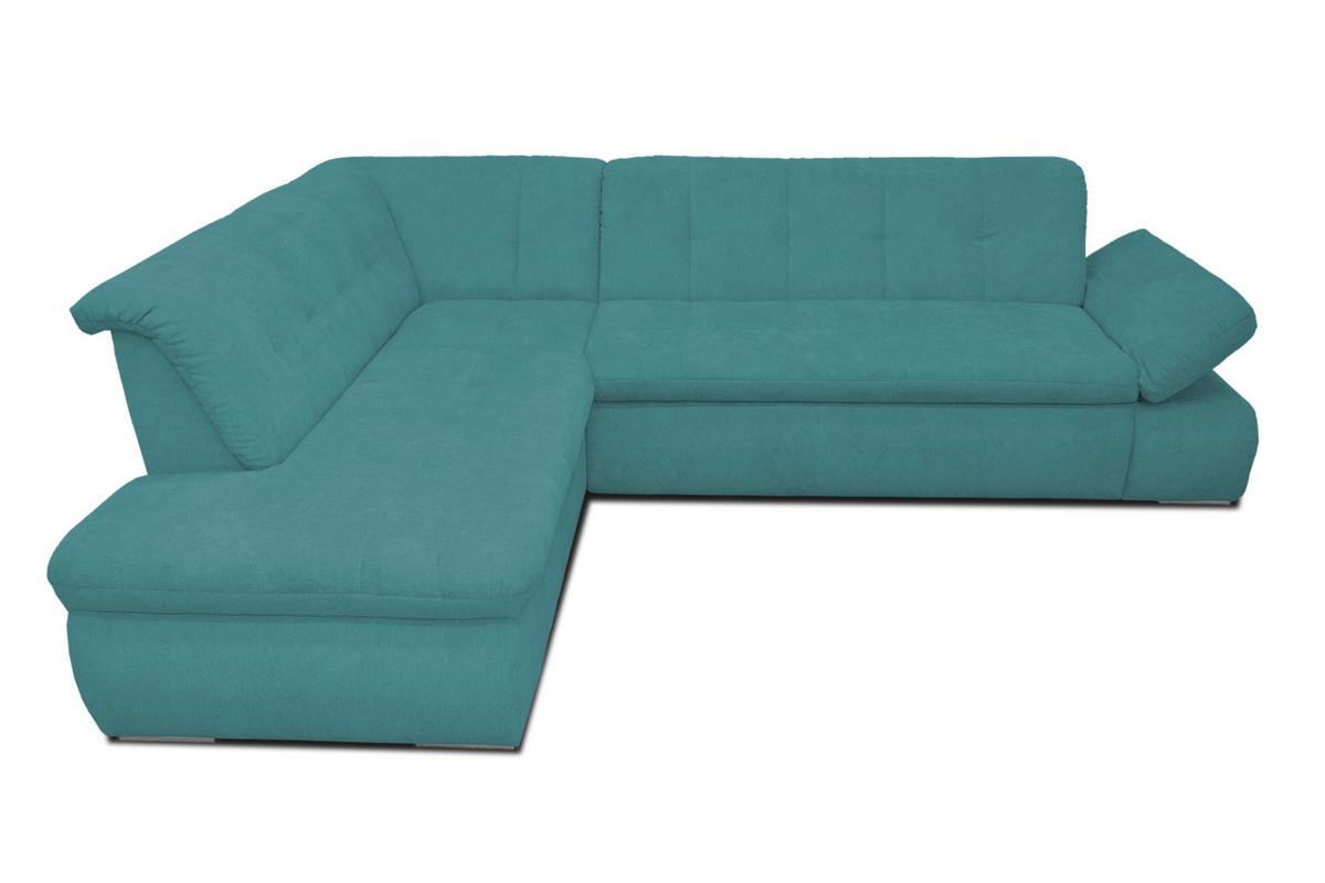 Ecksofa Mit Armteilverstellung Moric Petrol Mikrofaser - Chromfarben/Petrol, KONVENTIONELL, Textil (216/273cm) - MID.YOU
