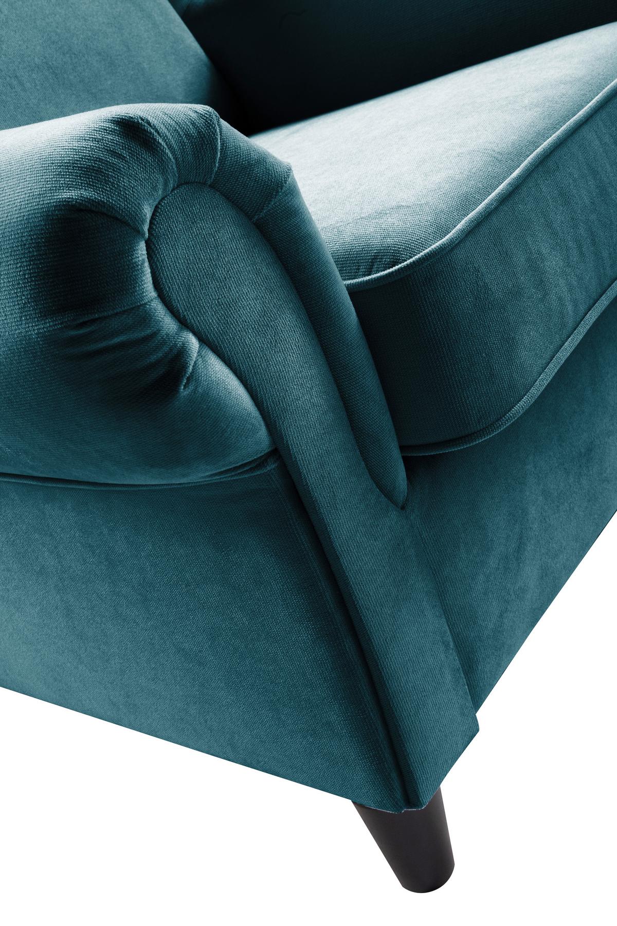 Ohrensessel Baron Petrol B: 94 Cm - Petrol/Schwarz, Design, Textil (94/112/92cm) - MID.YOU