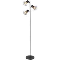 Stehlampe Schwarz Matt inkl. Fußschalter - Schwarz, Basics, Metall (30,5/25/161cm) - Globo