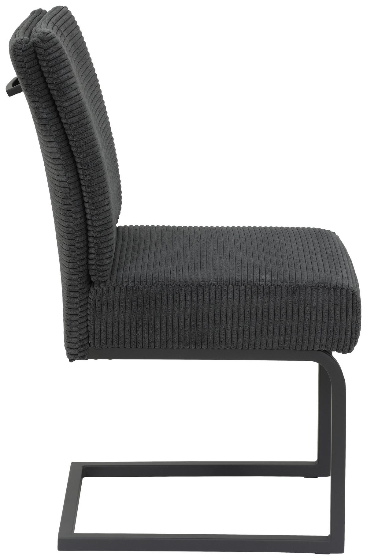 Schwingstuhl Olivia Giga-S - Anthrazit/Schwarz, MODERN, Textil/Metall (61/91/43cm)
