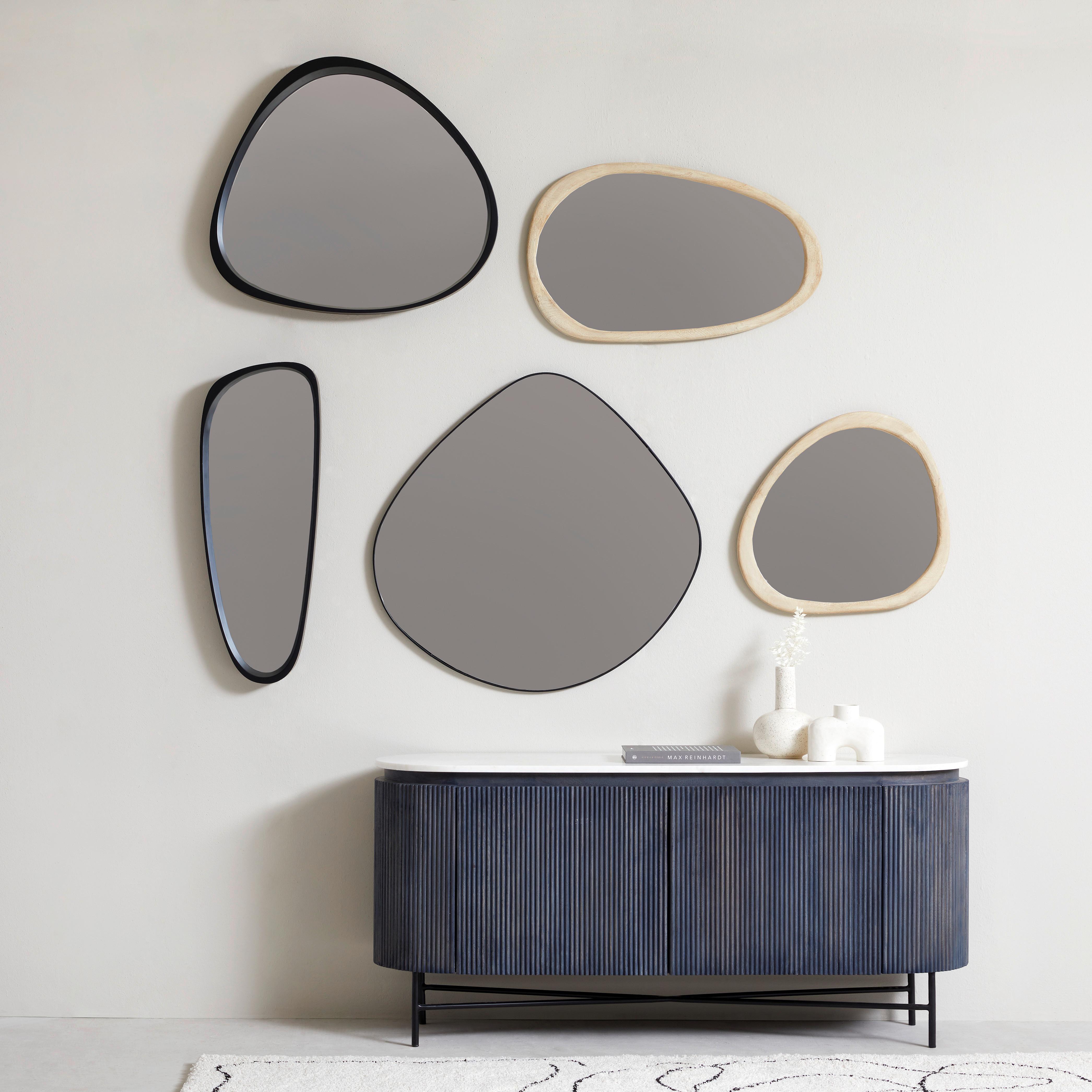 Sideboard 160 cm Mangoholz Anthrazit Marmor/Weiß - Anthrazit/Schwarz, Trend, Holz/Holzwerkstoff (160/75/45cm) - Kare-Design