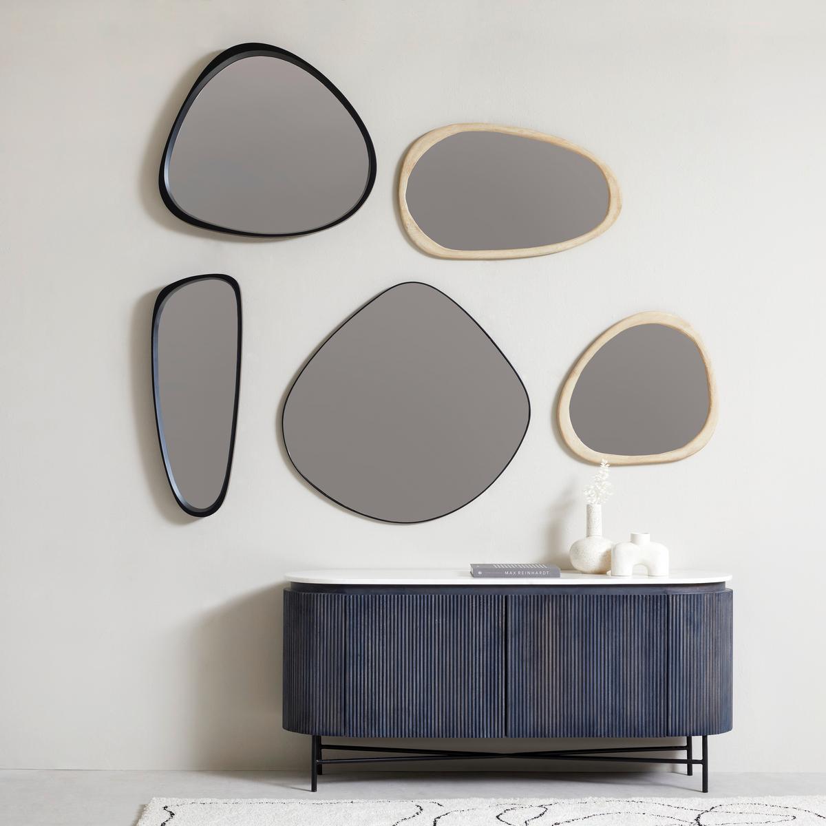 Sideboard 160 Cm Mangoholz Anthrazit Marmor/weiß - Anthrazit/Schwarz, Trend, Holz/Holzwerkstoff (160/75/45cm) - Kare-Design