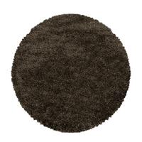Hochflor Teppich Braun Naturfaser Fluffy Ø 120 cm - Braun, Basics, Textil (120cm)