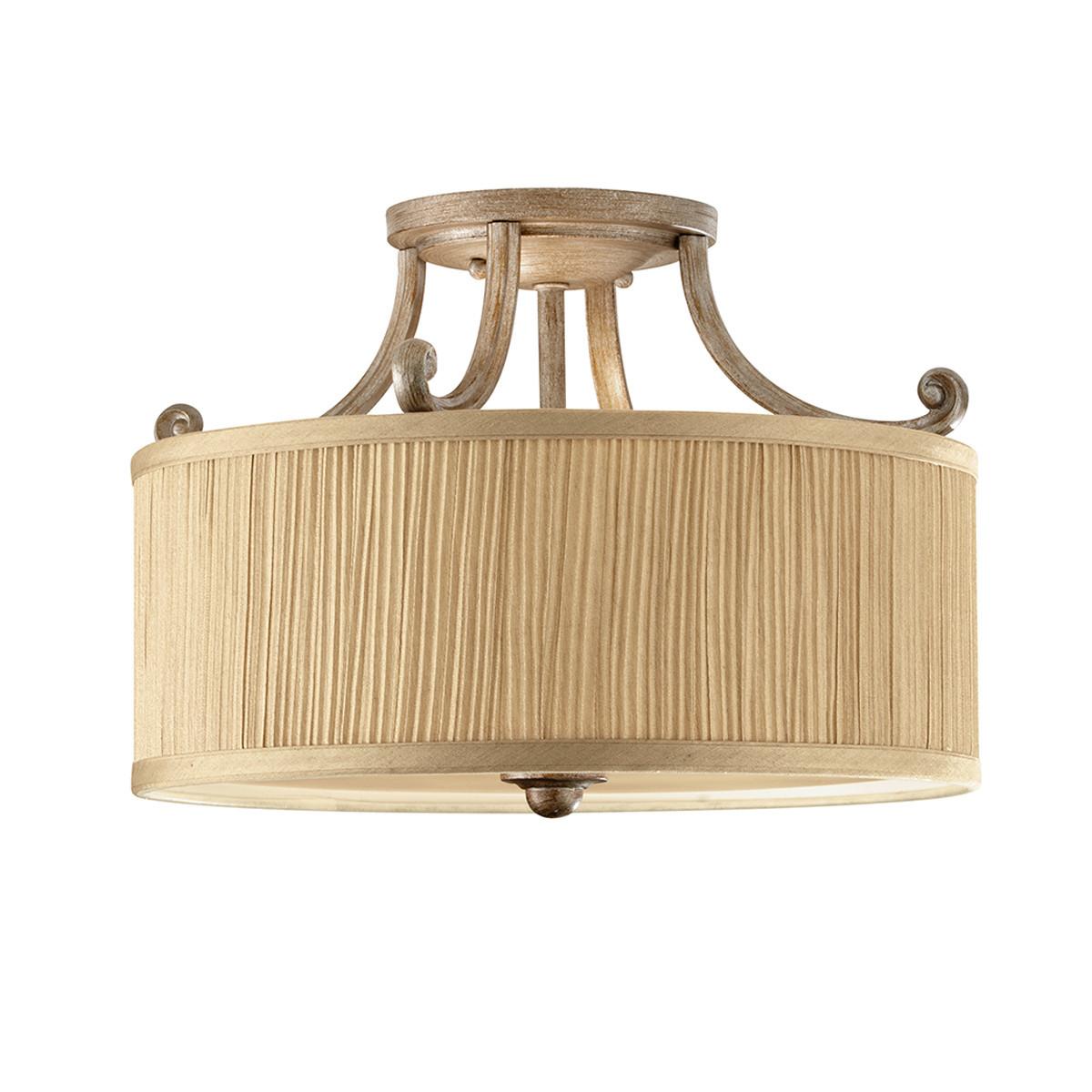 Deckenleuchte Fe-Abbey-Sf - Sandfarben, LIFESTYLE, Glas/Textil (35.6/26cm) - Elstead Lighting