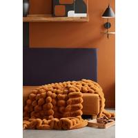 KOŽEŠINOVÁ DEKA BLANKET MOKA CARAMEL - koňaková, textil (130/180cm)