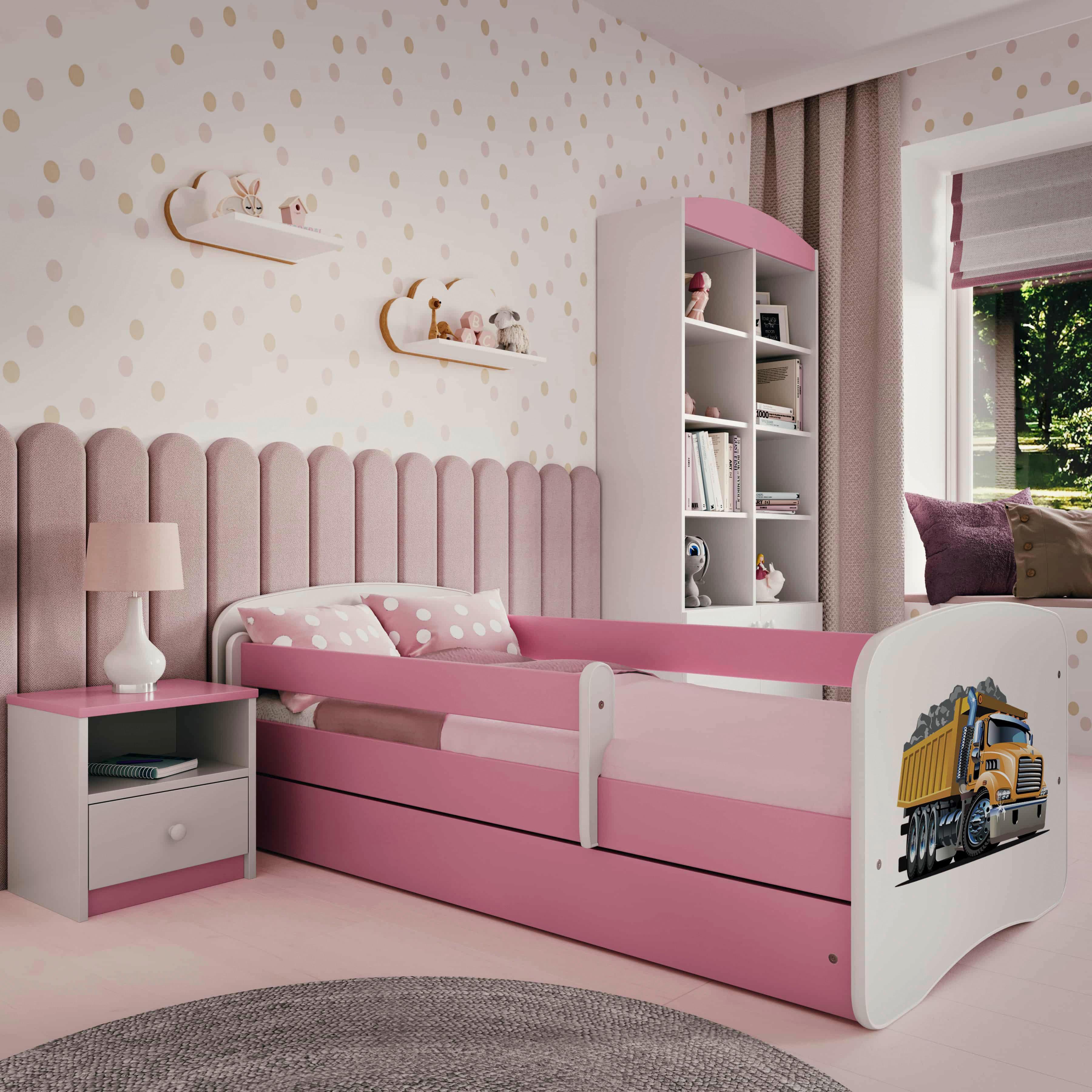 Kinder-/Juniorbett Babydreams inkl. Matratze 80x160 - Pink/Birkefarben, MODERN, Holz/Holzwerkstoff (80/160cm) - MID.YOU