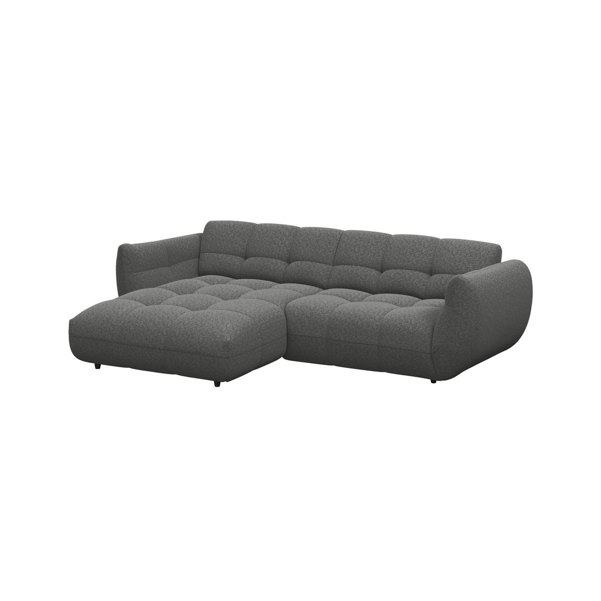 Ecksofa Panda Chenille anthrazit, 178x280cm - Dunkelgrün/Anthrazit, Trend, Textil (178/280cm)