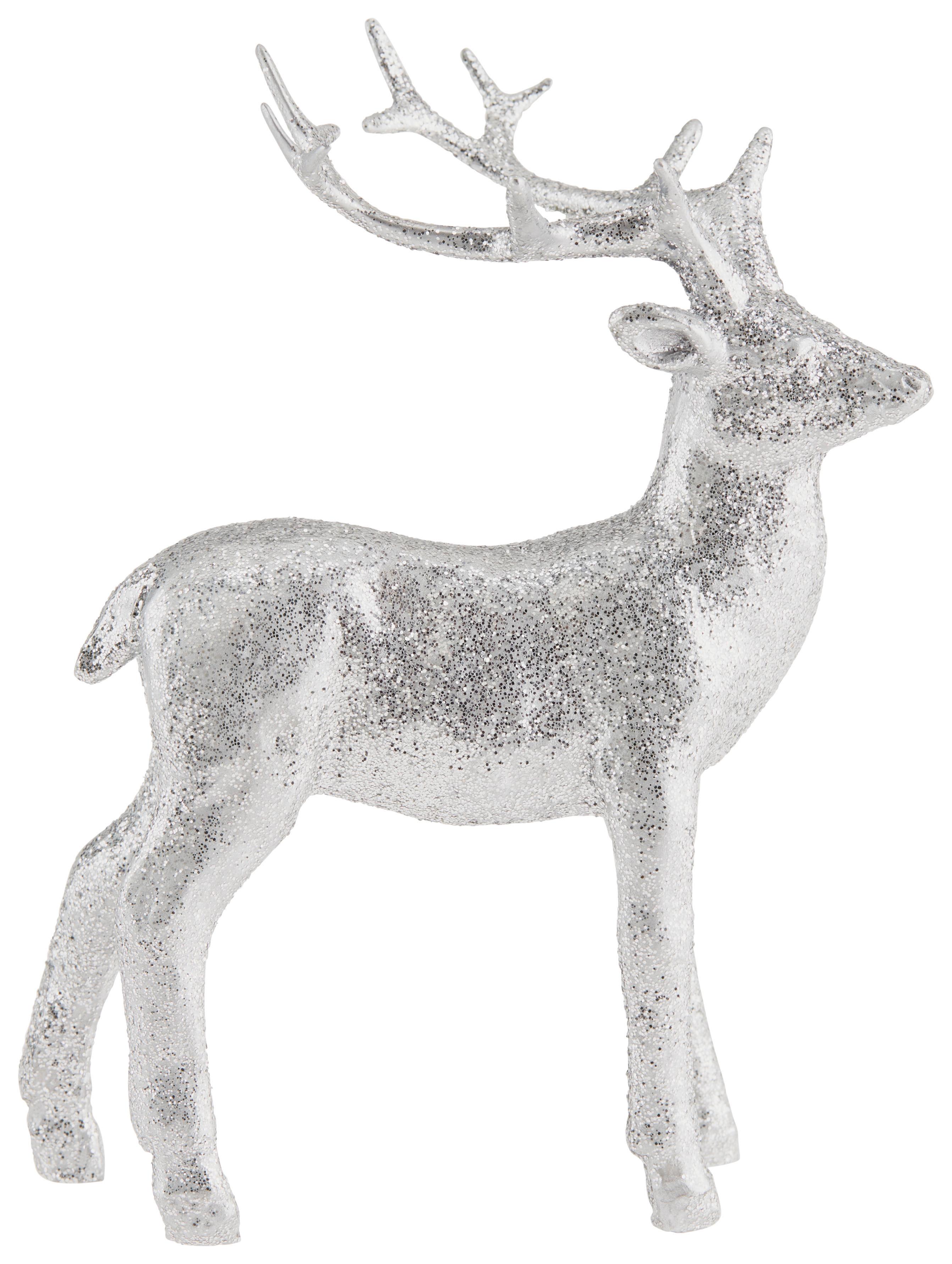 Dekorentier Rigobert - Silberfarben, KONVENTIONELL, Kunststoff (12,5/6/17cm) - Ondega