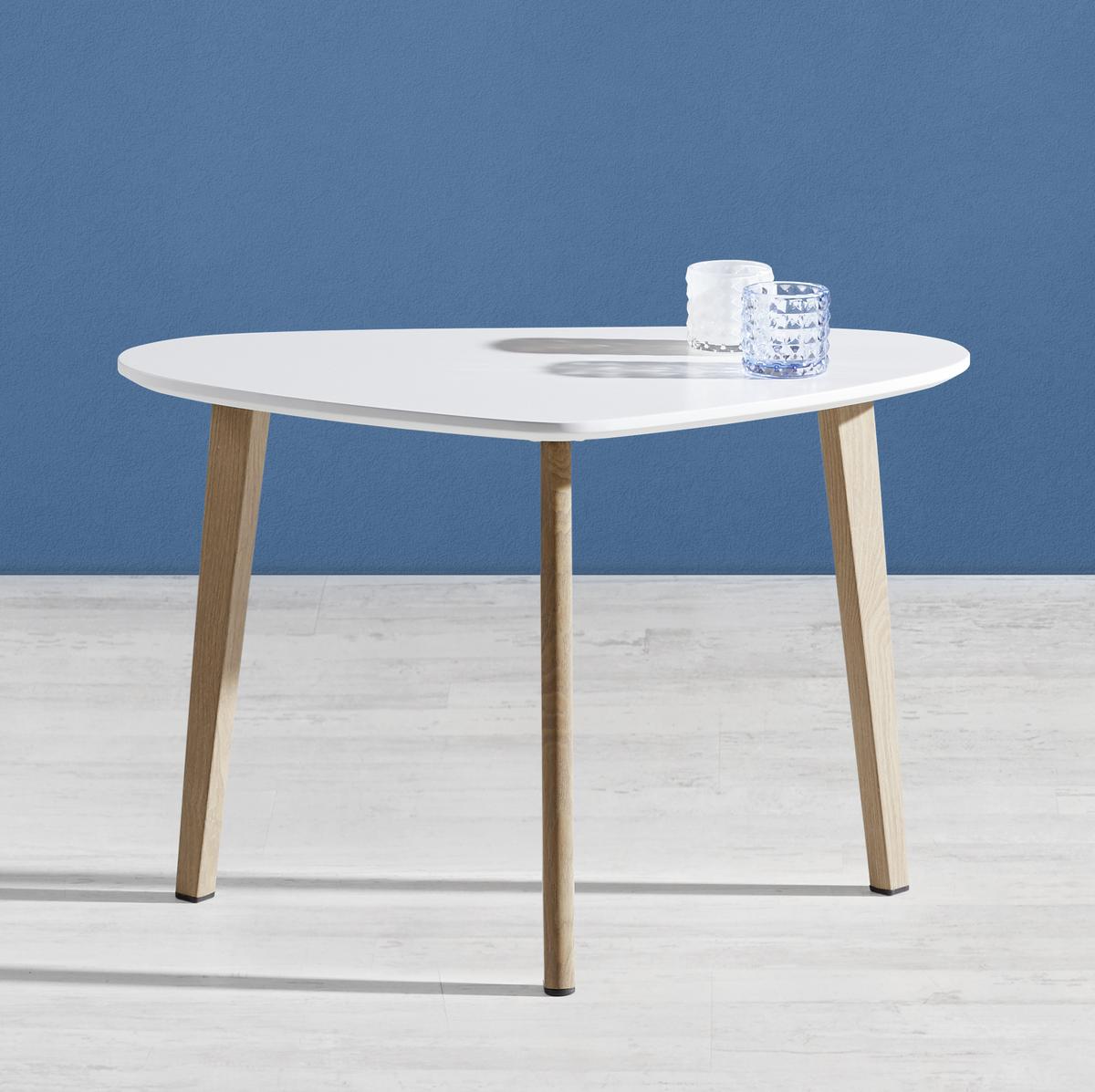 Konferenční stolek Kimi - bílá/barvy buku, Moderní, kov/dřevo (70/40/46,5cm) - Bessagi Home