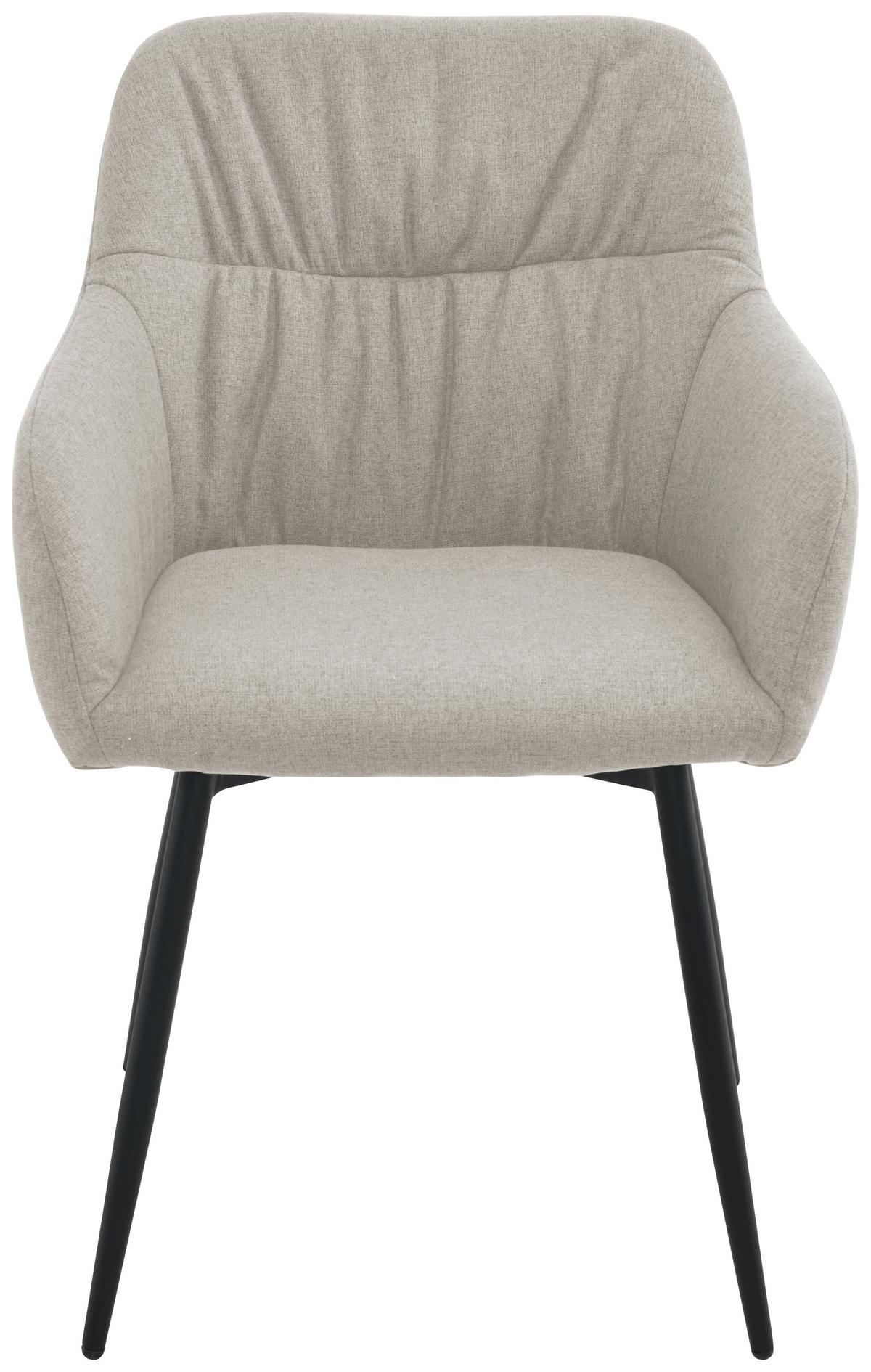 Armlehnstuhl Alessandro Webstoff Beige Gepolstert - Beige/Schwarz, MODERN, Holz/Textil (54/86/60cm) - Ondega
