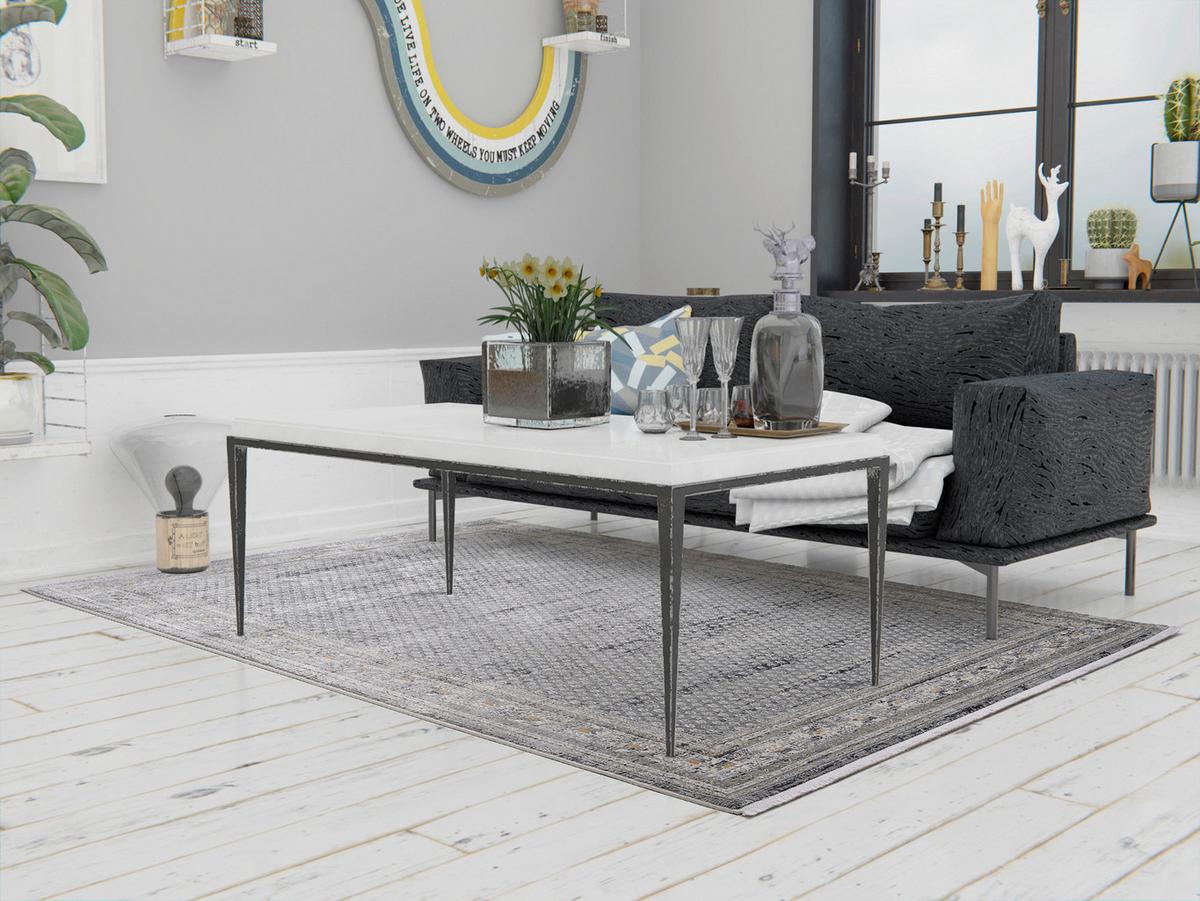 Webteppich Grau Monza 140x200 cm - Grau, LIFESTYLE, Textil (140/200cm) - Dieter Knoll