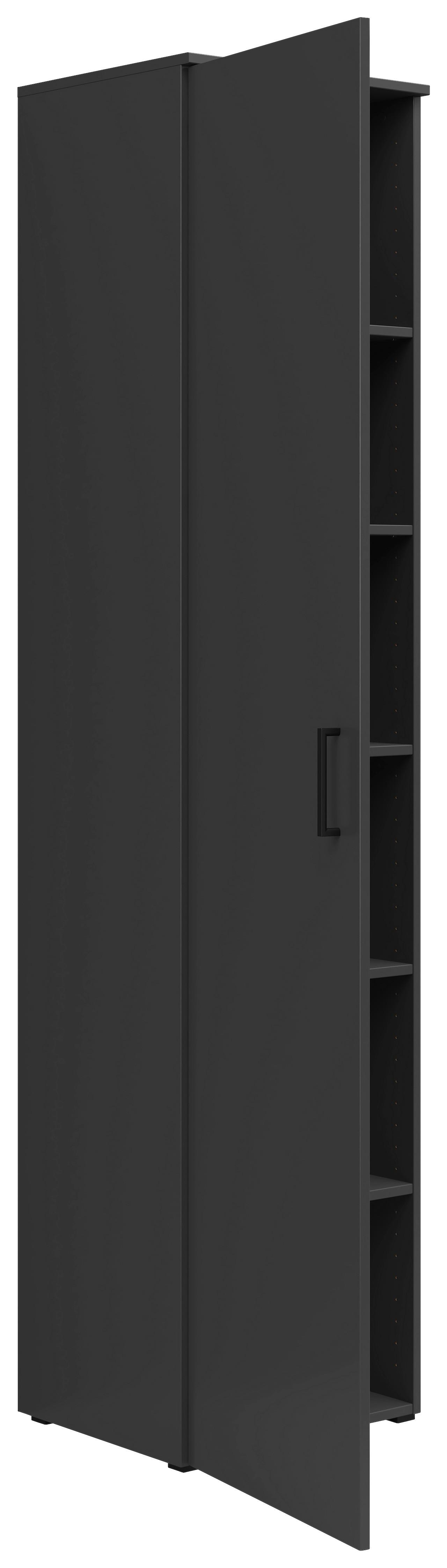 Skriňa Cabinet š: 45 cm - čierna/grafitová, Modern, kompozitné drevo/plast (45/195/40cm)