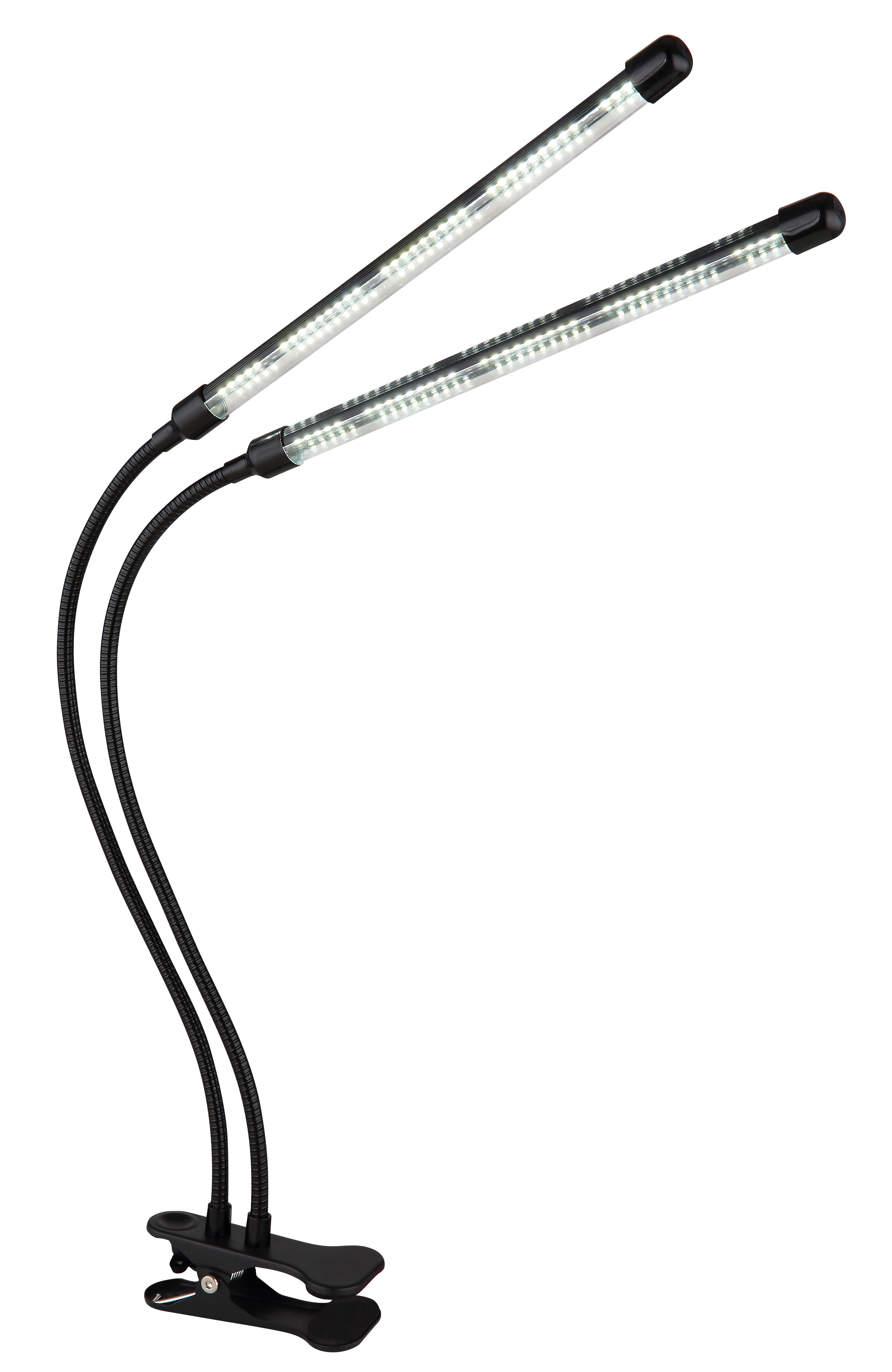 Led-klemmleuchte 28053 - Transparent/Schwarz, KONVENTIONELL, Kunststoff/Metall (45/41/47cm) - Globo