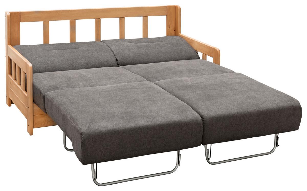 Schlafsofa Camino - Dunkelbraun/Kieferfarben, KONVENTIONELL, Holz/Textil (154/88/90cm) - Livetastic