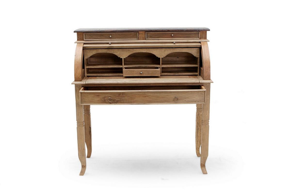 Sekretär Teakholz B: 100cm - Naturfarben, Design, Holz (100/106/41cm) - MID.YOU