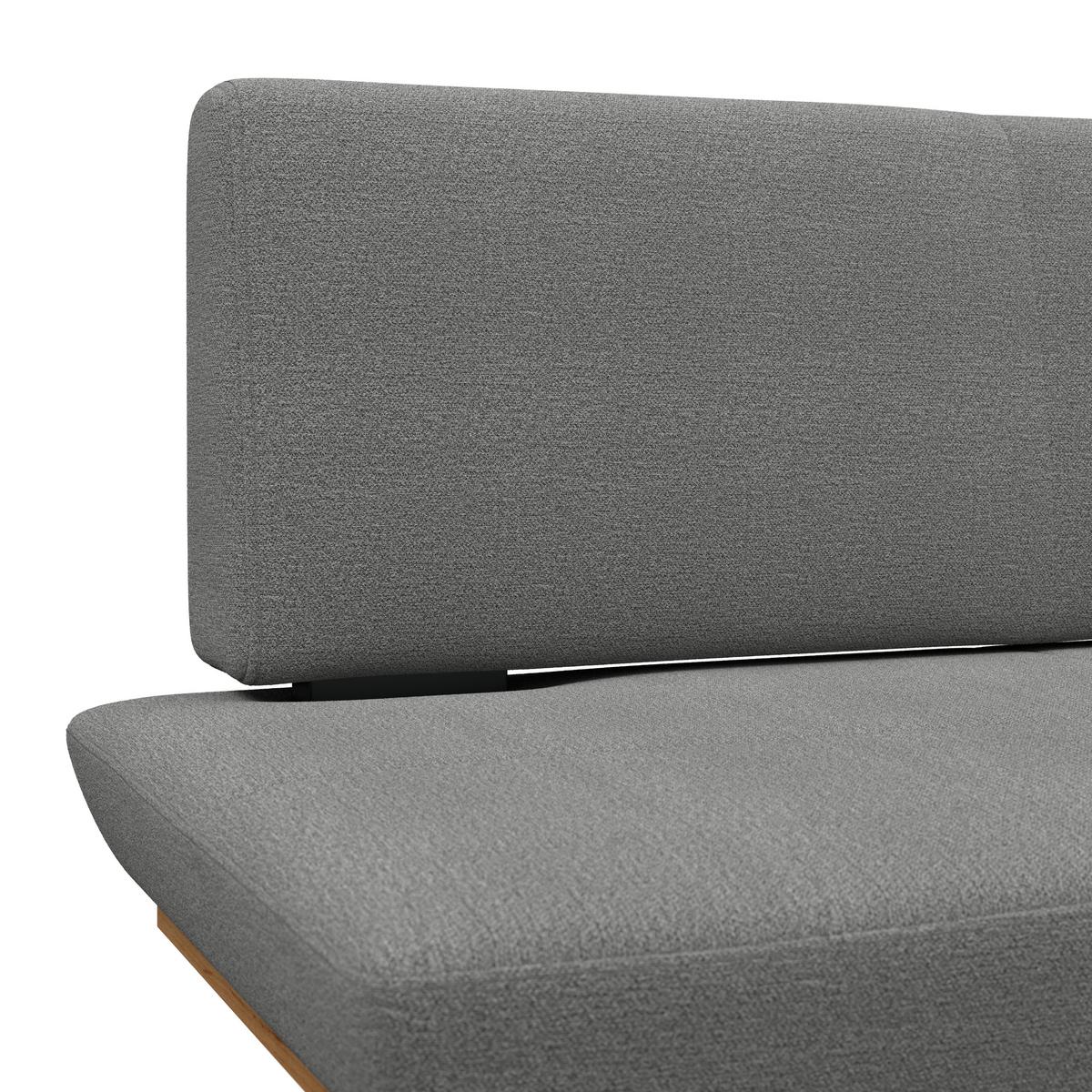 Sitzbank Tristan Webstoff grau, B: 130cm - Schwarz/Grau, MODERN, Holz/Textil (130/48/90cm) - James Wood