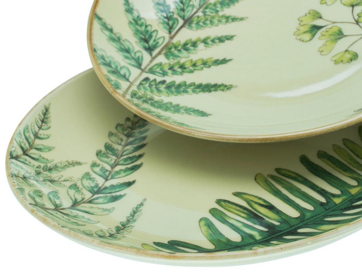 Kombiservice Keramik 4 Personen Geschirr Set - Sandfarben/Petrol, KONVENTIONELL, Keramik - Creatable