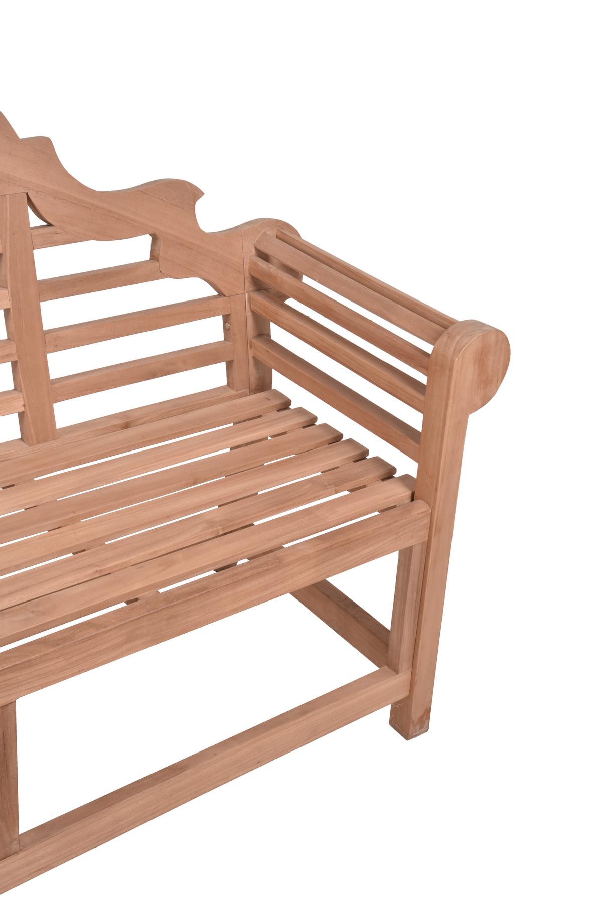 Gartenbank Teakholz 2-Sitzer Picadilli - Naturfarben, Basics, Holz (135/104/60cm) - Gardenson