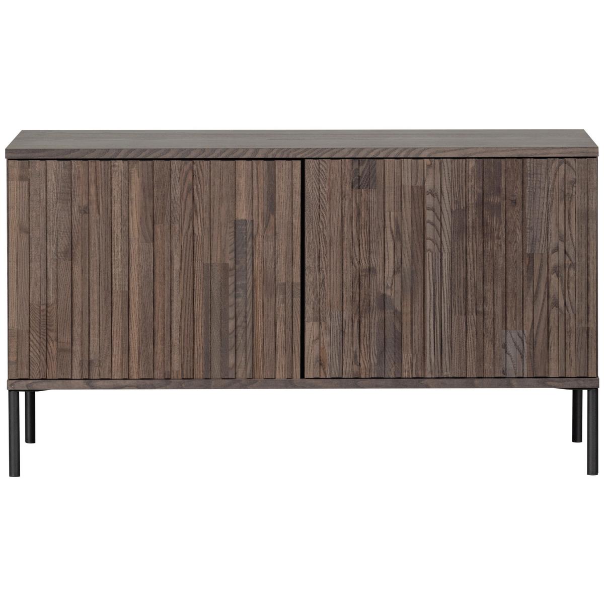 LOWBOARD Gravure Braun B: 100cm - Schwarz/Braun, Design, Holz (100/56/44cm) - Livetastic