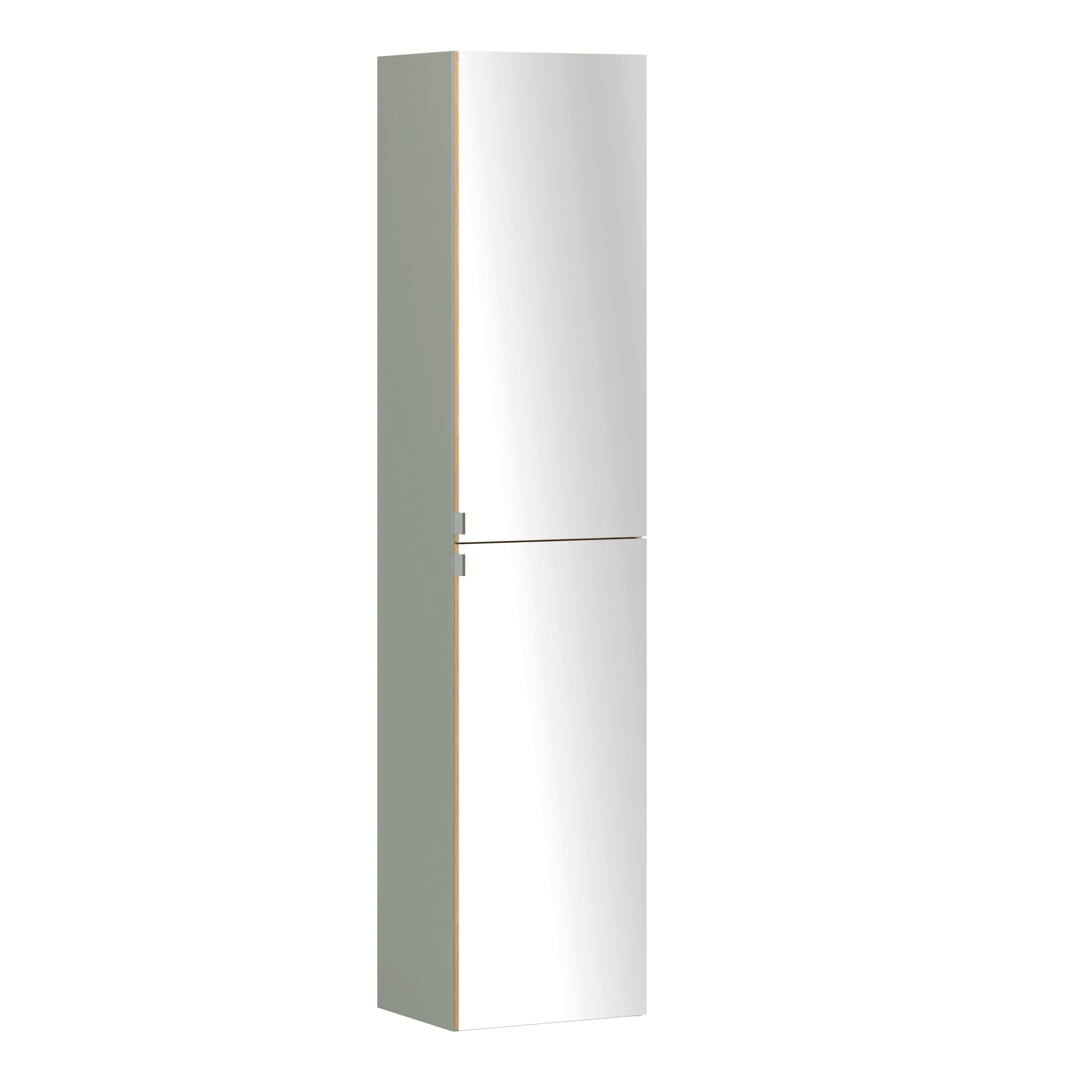 SPIEGELSCHRANK Verona Schilfgrün B: 40cm - Schilfgrün/Wildeiche, Trend, Holzwerkstoff (40/180/35cm) - Held