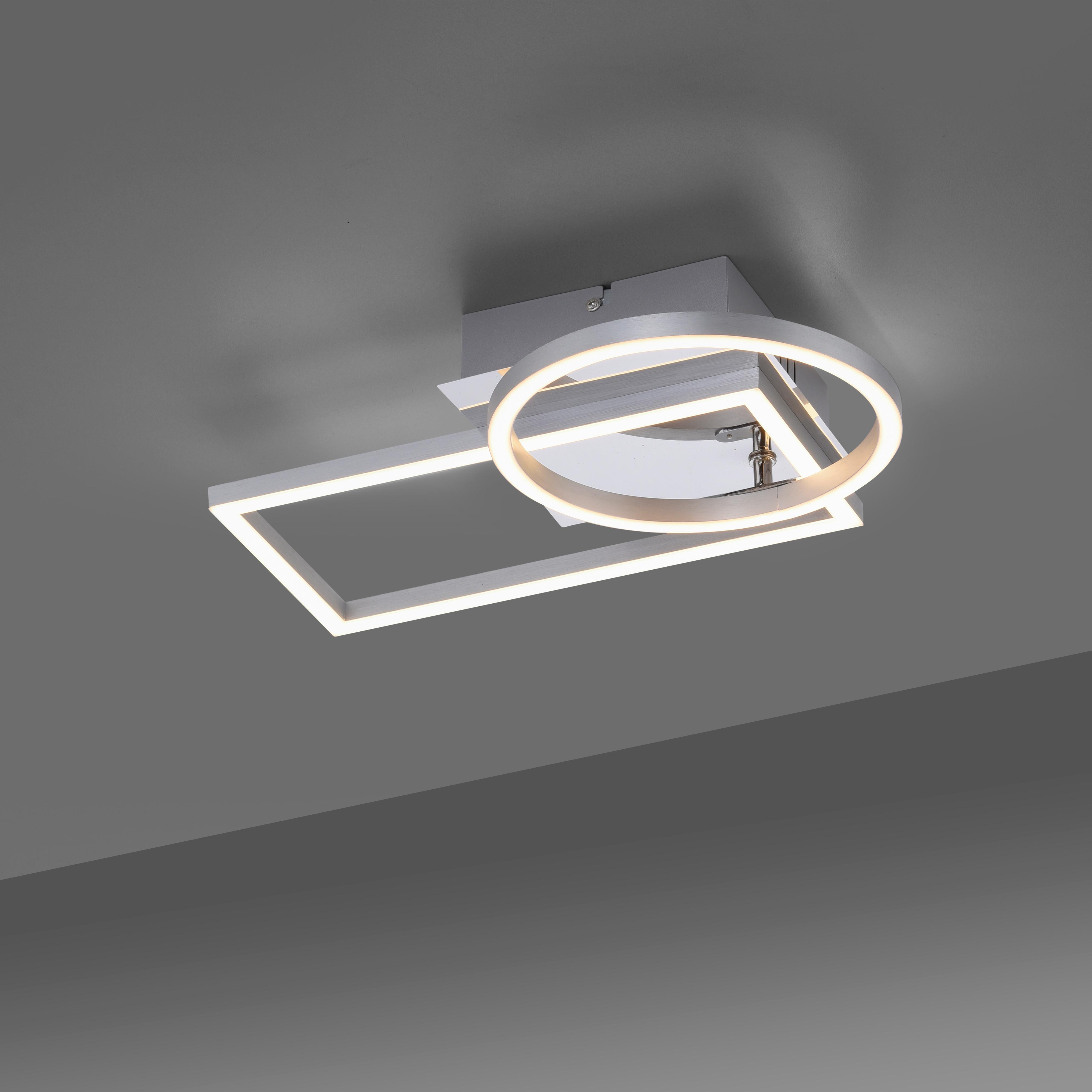LED-Deckenleuchte Iven L: 37 cm, 2-Flammig - Silberfarben, Design, Kunststoff/Metall (37/26/83cm)