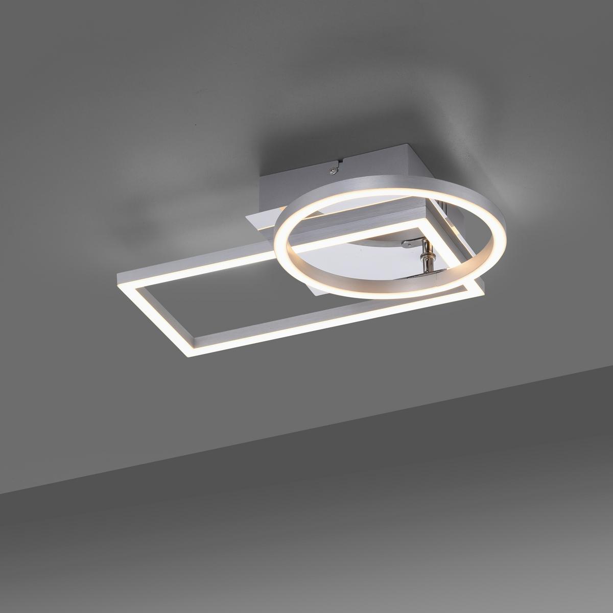LED-Deckenleuchte Iven L: 37 cm, 2-Flammig - Silberfarben, Design, Kunststoff/Metall (37/26/83cm)