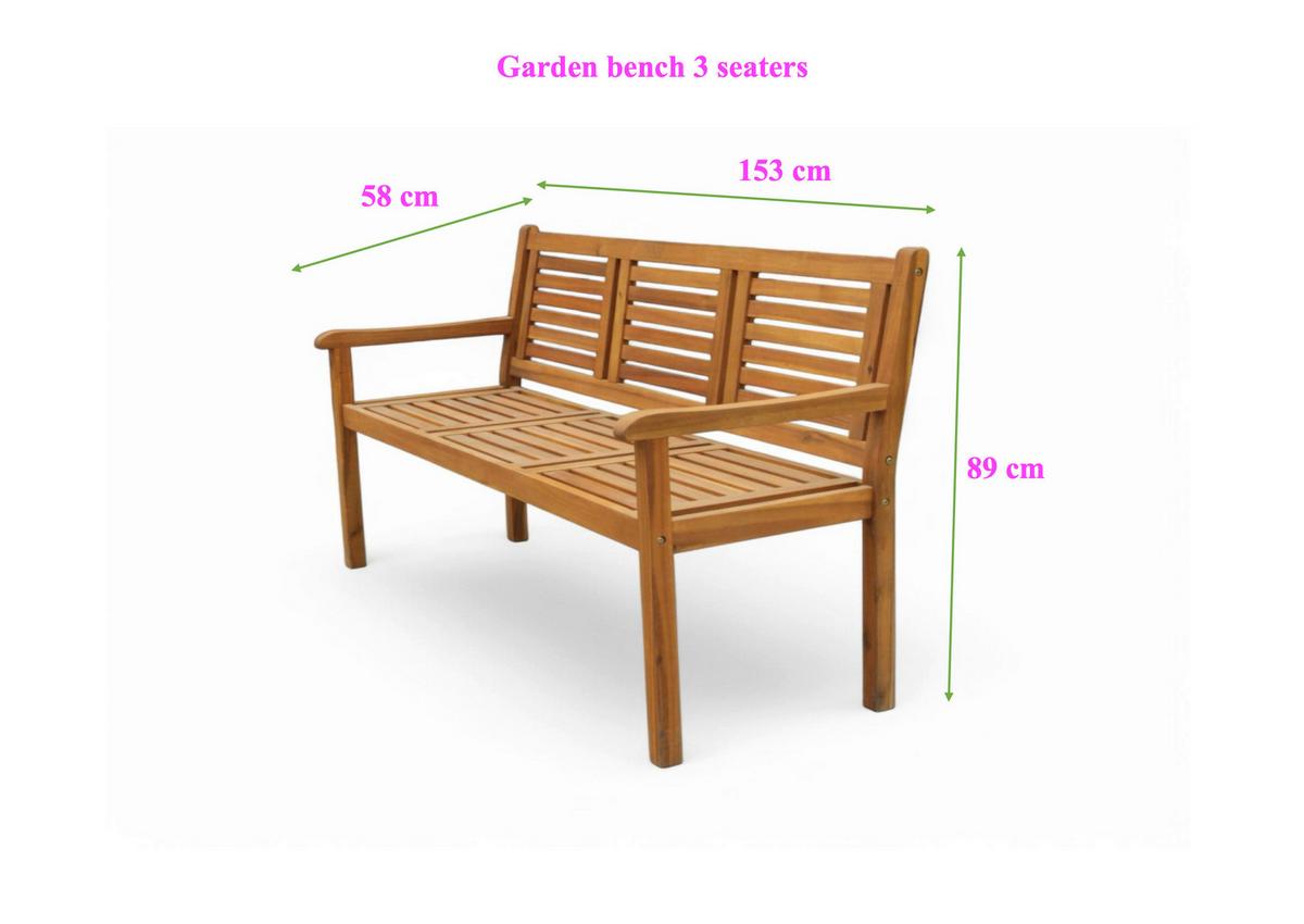 Gartenbank Ph-Aca-3gb-Brown - Akaziefarben, Basics, Holz (153/57/90cm)