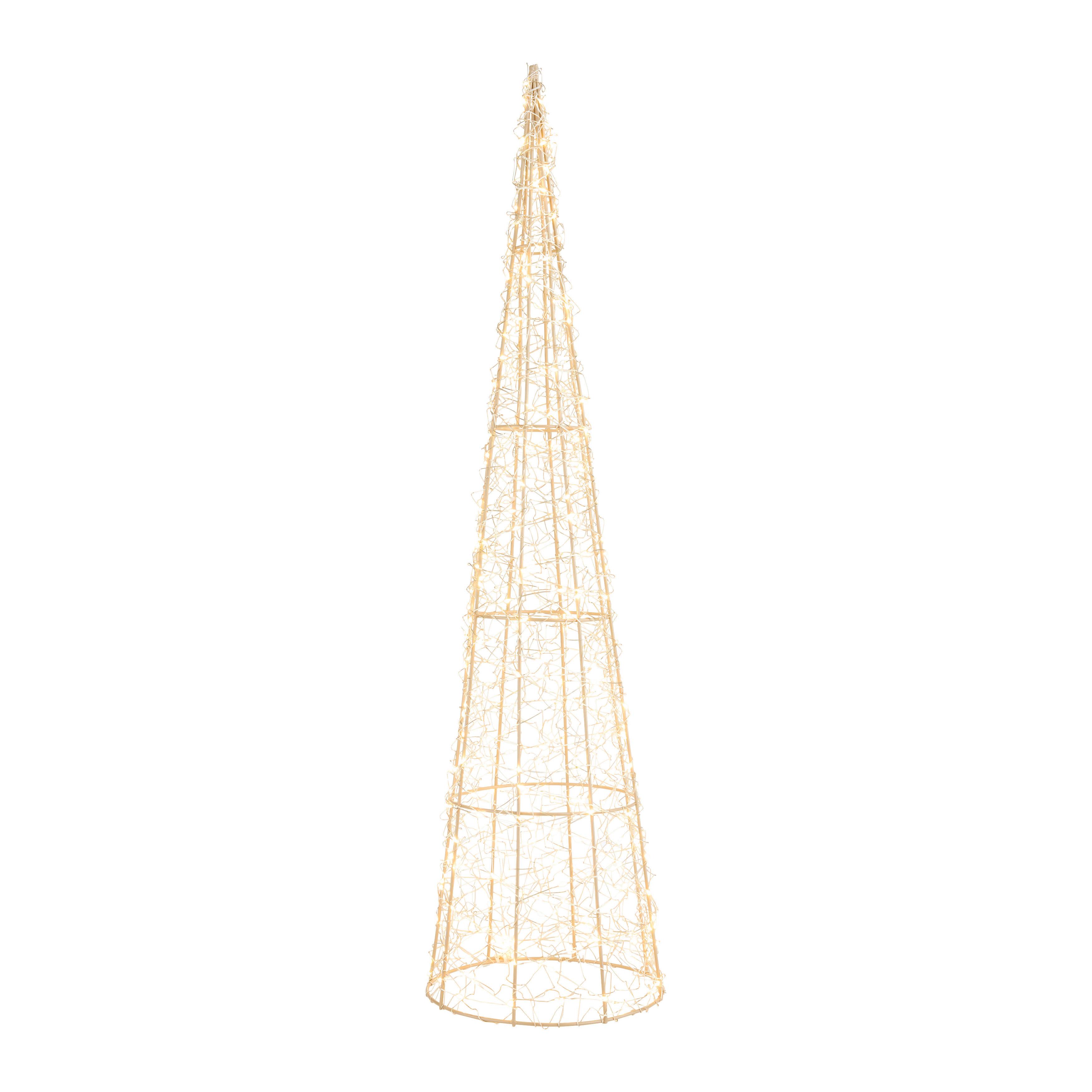 DEKORAČNÝ VIANOČNÝ STROMČEK NATAL - priehľadné/zlatá, Modern, kov/plast (16/16/60cm)