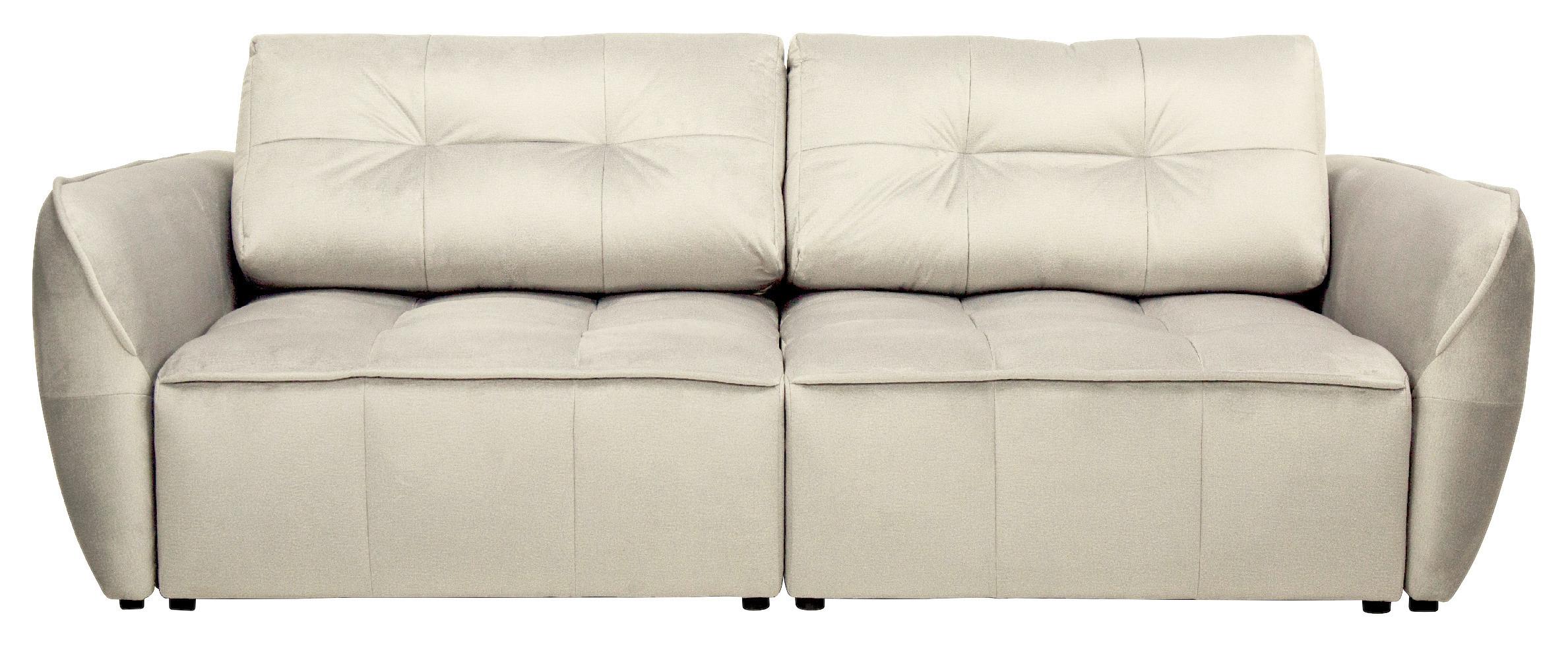 Boxspringová pohovka BOMBEI, béžový velúr - čierna/sivá, Modern, drevo/kompozitné drevo (243/94/125cm) - Premium Living