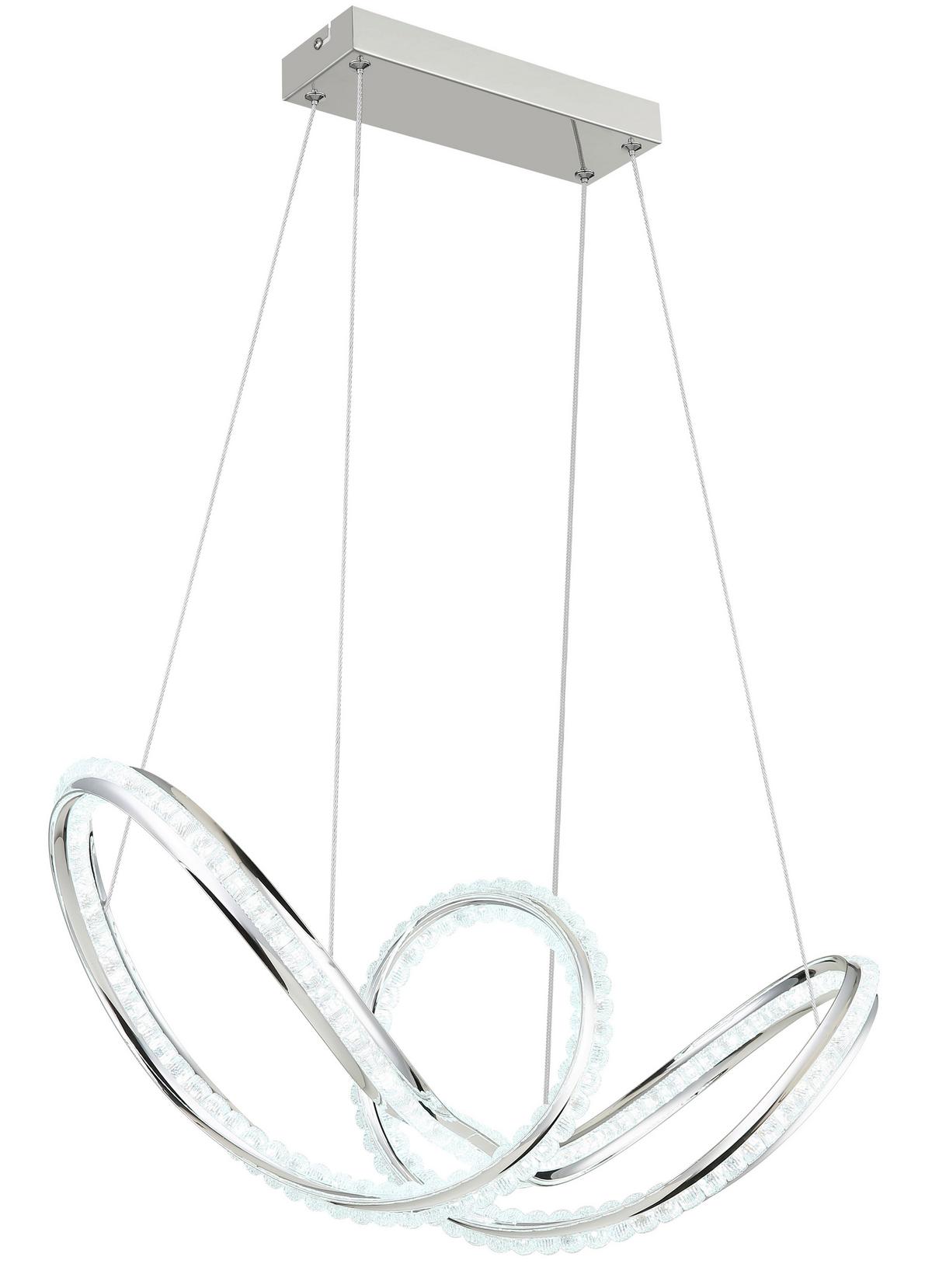 Led-hängeleuchte Memory-Funktion - Klar/Chromfarben, Design, Kunststoff/Metall (60/28/120cm) - Globo