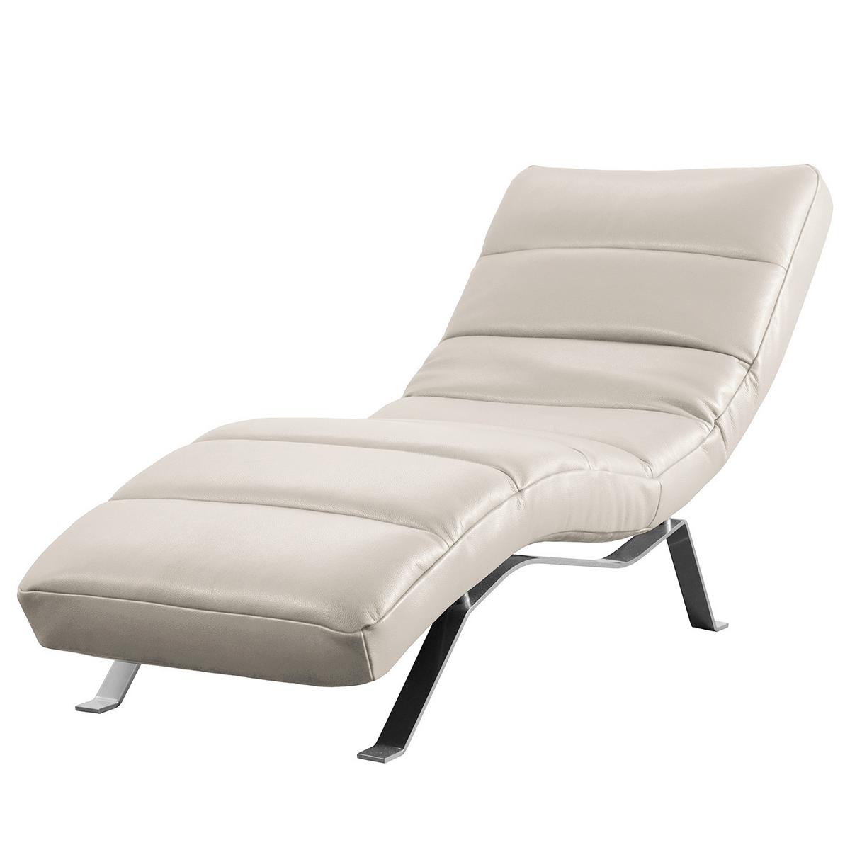 Relaxliege Swing Silver Grau B: 65 cm - Silberfarben/Grau, Design, Leder (65/65-95/171cm) - Livetastic