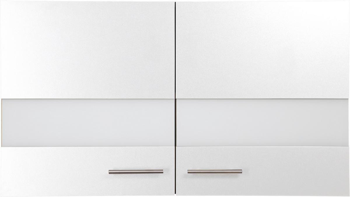 Küchenoberschrank Merle Weiß/Eiche Dekor B:100cm - Eichefarben/Weiß, Basics, Glas/Holzwerkstoff (100/56,1/34,6cm) - Respekta