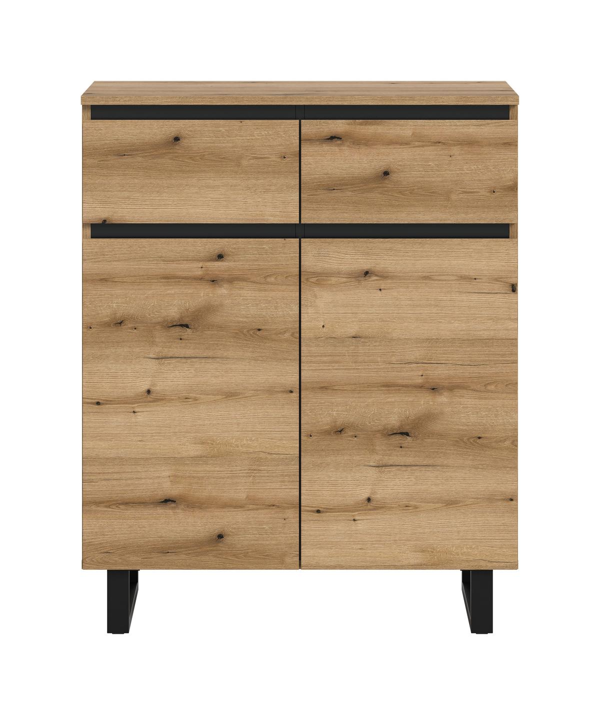Kommode Tomasa Eiche Dunkel B: 80 Cm - Eiche dunkel, Design, Holzwerkstoff (80/99/36cm) - Livetastic