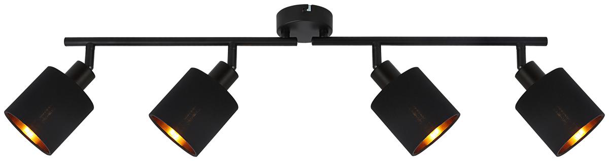 Bodové svítidlo Goldi, E14 LED max. 15W - černá/barvy zlata, Moderní, kov/textil (89,5/10/23cm) - Mömax