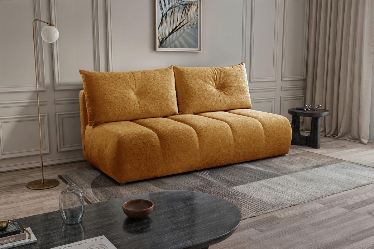 Schlafsofa Milo, Goldfarben B: 209 Cm - Goldfarben/Creme, Design, Holz/Holzwerkstoff (209/100/103cm) - MID.YOU