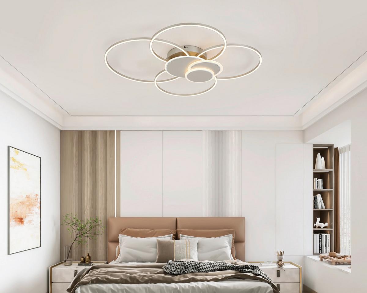 LED-Deckenleuchte Chiara - Chromfarben/Champagner, Basics, Kunststoff/Metall (91/81/9,5cm) - Luca Bessoni