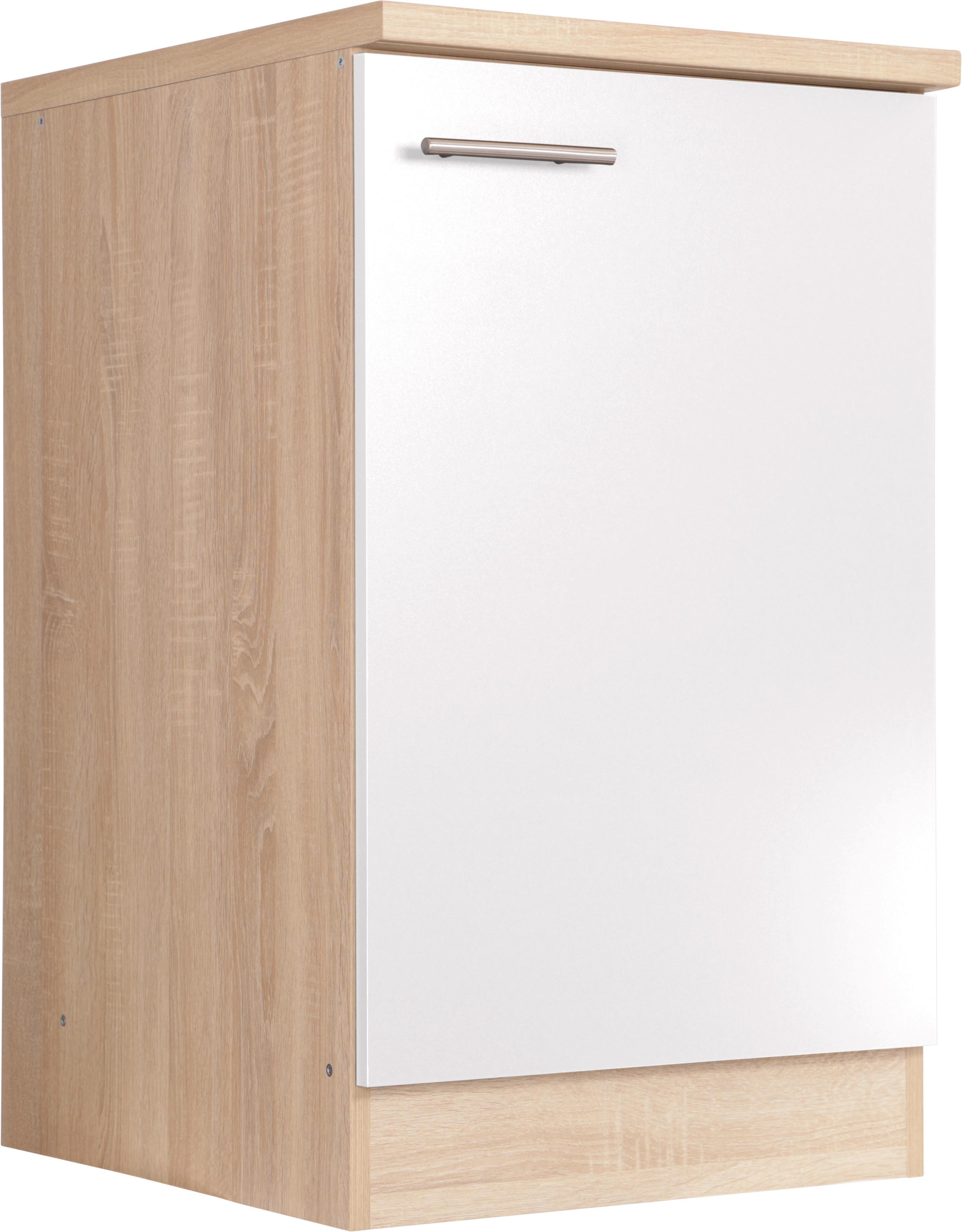 Spülenunterschrank Merle Weiß, Eiche Dekor B:50cm - Eichefarben/Weiß, Basics, Holzwerkstoff (50/84,8/60cm) - Respekta